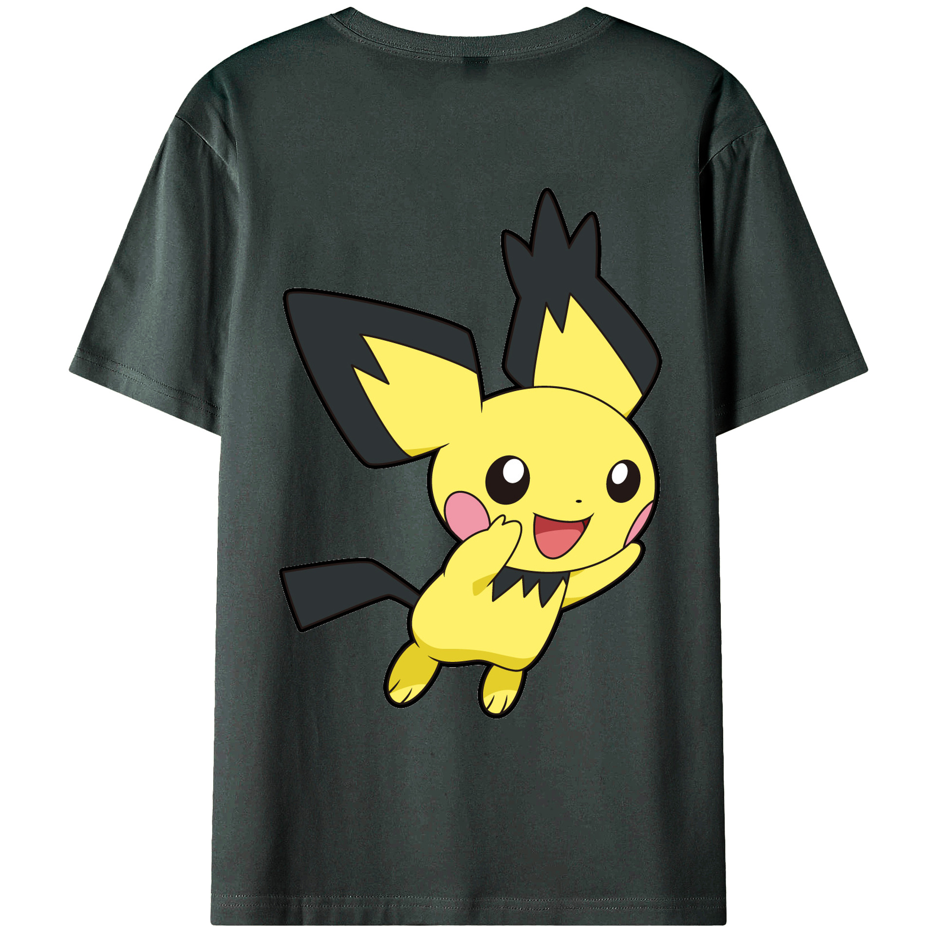 （画像用） ポケットモンスター Pokémon 綿100％ メンズ半袖Tシャツ（バックプリント） 通気性